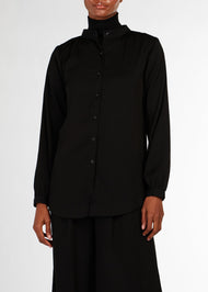 Cheesecloth Mandarin Midi Shirt Black | Midis & Tops | Aab Modest Wear