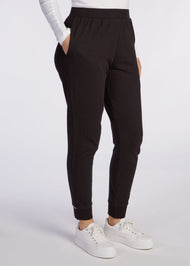 Cotton Cuffed Leggings Black