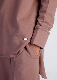 Cropped Cotton Hoody Taupe | Aab Modest Activewear