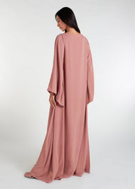 Bell Sleeve Abaya Pink