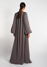 Crinkle Open Abaya Charcoal