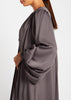 Crinkle Open Abaya Charcoal