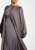 Crinkle Open Abaya Charcoal