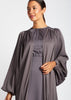 Crinkle Open Abaya Charcoal