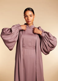 Crinkle Open Abaya Dusty Taupe