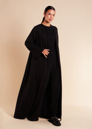 Long Fleece Cardy Black