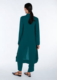 Hidden Placket Shirt Dress Green