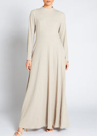 Cream Maxi Dress | Maxi Dresses | Aab Modest Wear