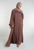 Fringed Open Abaya Coffee