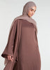 Fringed Open Abaya Coffee