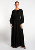 Pleated Abaya Black