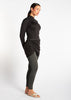 Detach Wrap Swim Top Black & Olive