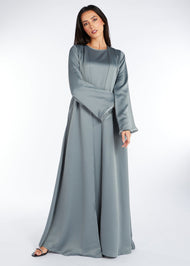 Fringed Open Abaya Sage | Abayas | Aab Modest Wear