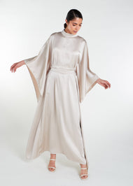 Silk Feel Kaftan Ivory