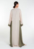 Two Tone Open Abaya Nude