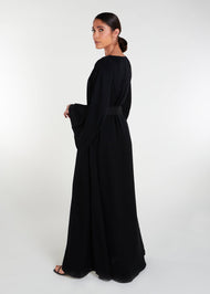 Bell Sleeve Abaya Black