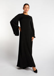 Textured Fan Sleeve Abaya