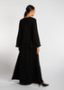 Textured Fan Sleeve Abaya