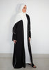 Black Cotton Open Abaya