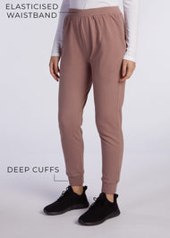 Cotton Cuffed Leggings Taupe